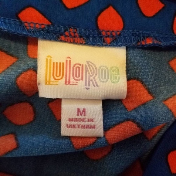 Lularoe Azure Skirt Blue Orange Geometric Medium - Picture 4 of 6